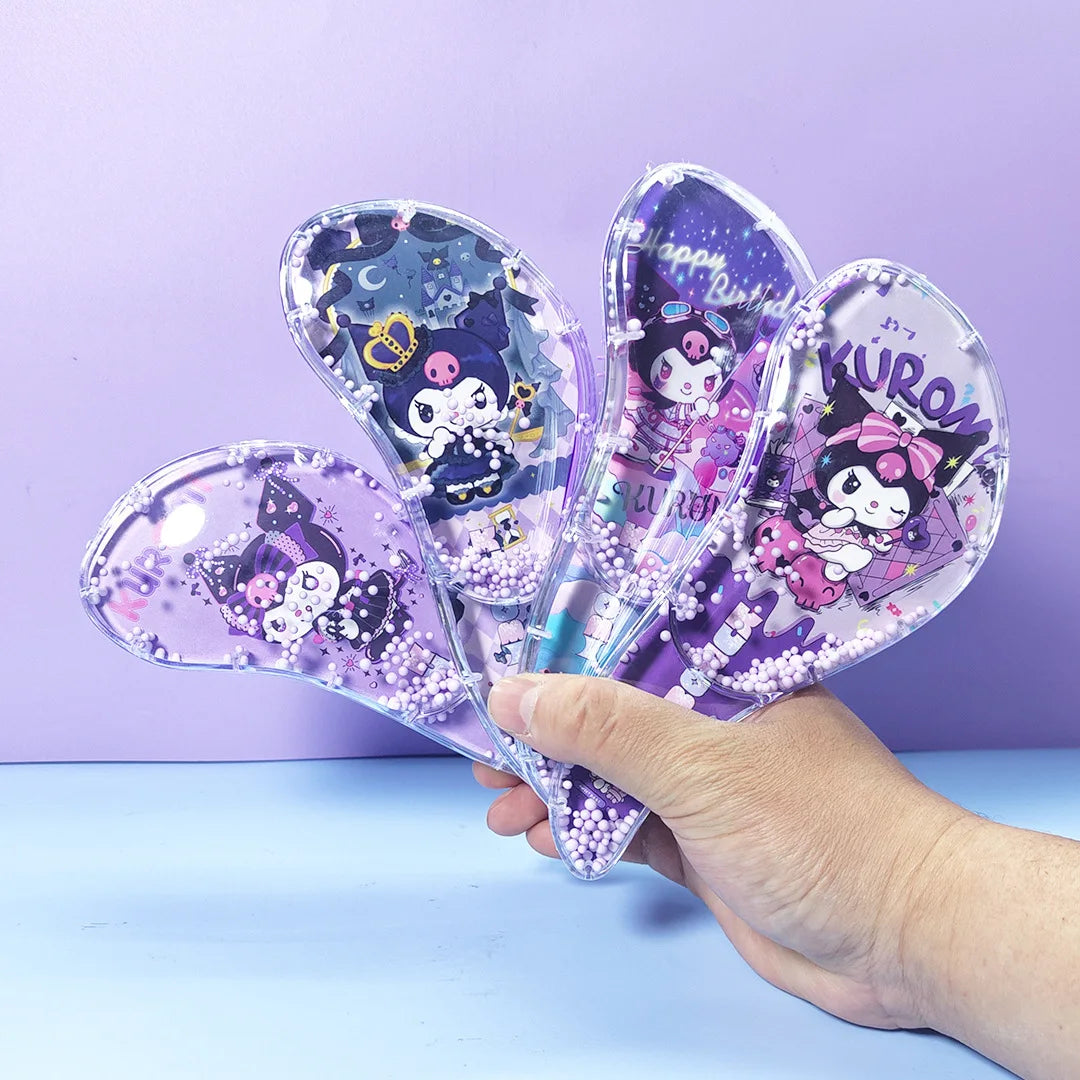 Hello Kitty Kuromi S-Shaped Transparent Cartoon Comb Student Anti-Tangle Massage Comb Hair-Smoothing Plastic Hair Comb Qme 001 Random Style