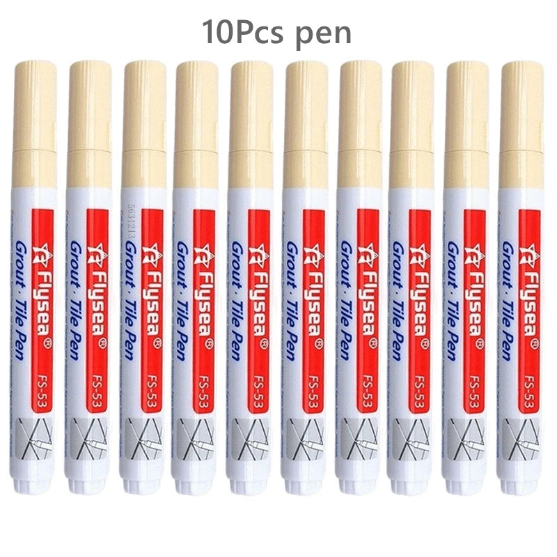10/20Pcs Waterproof Grout Pen Tile Marker Wall Seam Pen for Tile Floor Bathroom Kitchen Decontamination Seam Repair Tools Qme 10Pcs Beige