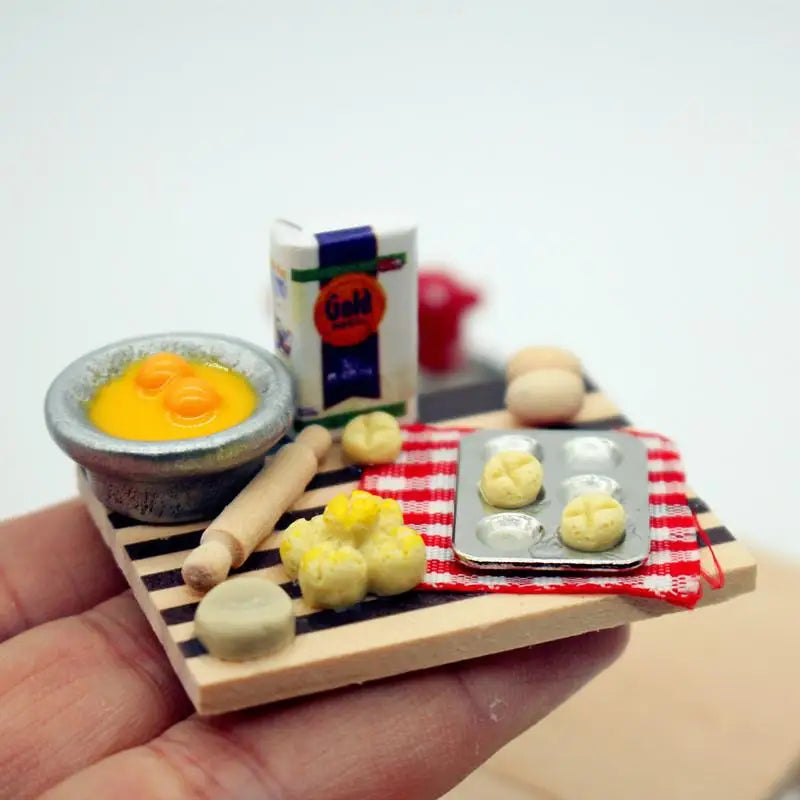 Dollhouse Food Toy Pastry Making Station Egg Milk Bread Cutting Board Qme Default Title