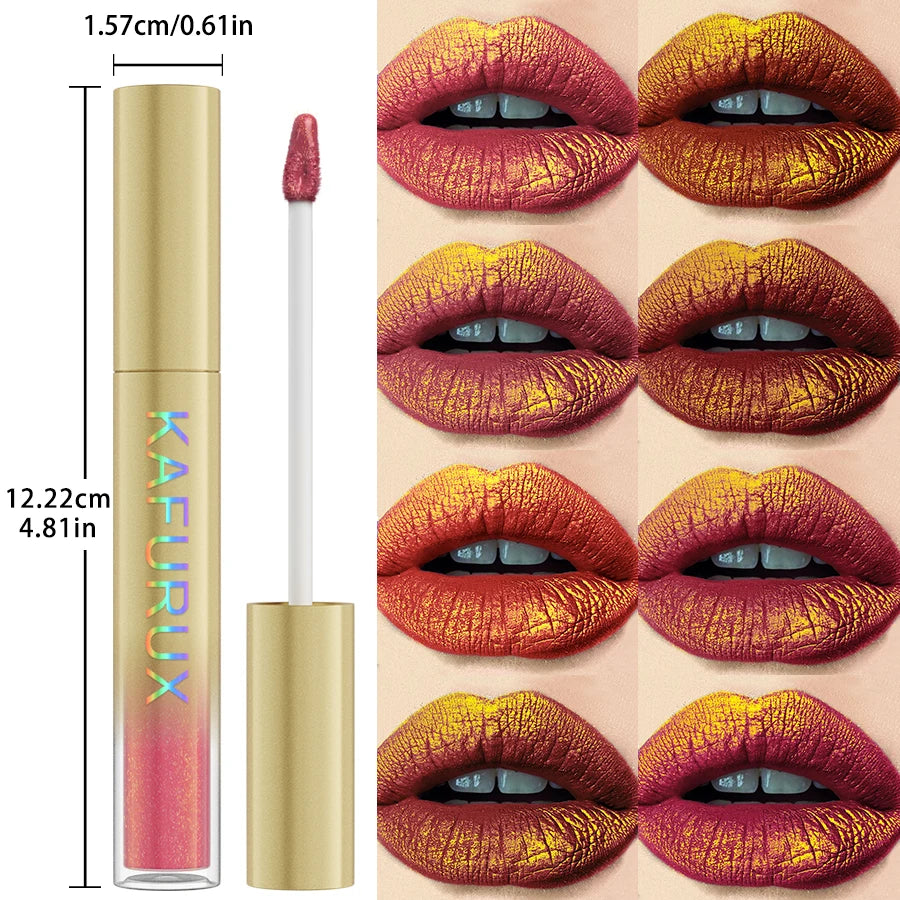 14 Colors Sparkling Shine Lip Glaze Glitter Metallic Long Lasting Qme