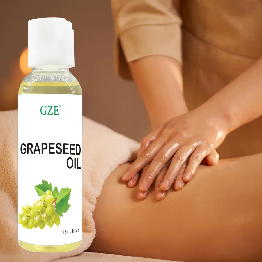 GZE Grapeseed Oil, Skin Care for Sensitive Skin, Light Silky Moisturizer for All Skin Type, Hair Strengthens Vegan Thickening Qme