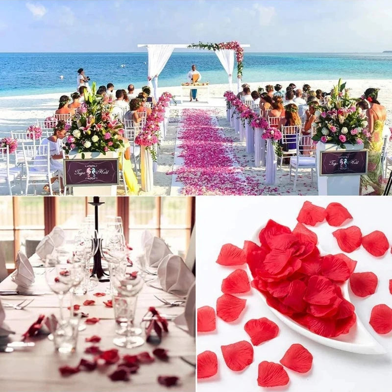 100/500/1000PCS Colorful Love Romantic Warm Silk Rose Artificial Petals Wedding Party Flower Favors Decoration Roses Supplies Qme