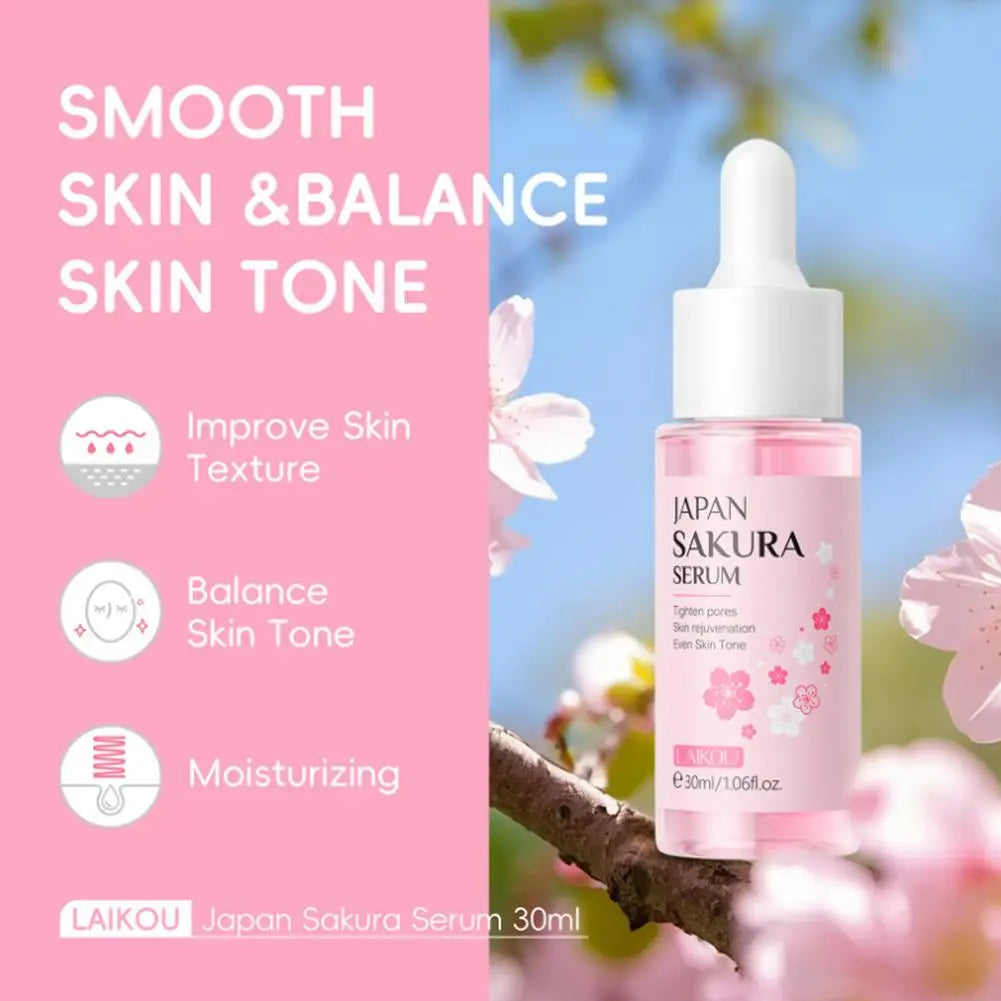 LAIKOU Sakura Face Fluid Essence Moisturizing Skin Shining Cherry Qme