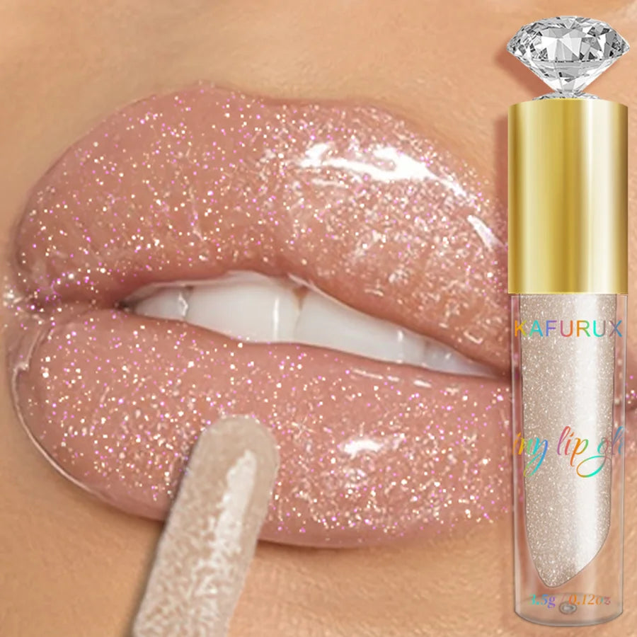 9 Colors Moisturizing Diamond Shimmer Glitter Lip Gloss Makeup Qme