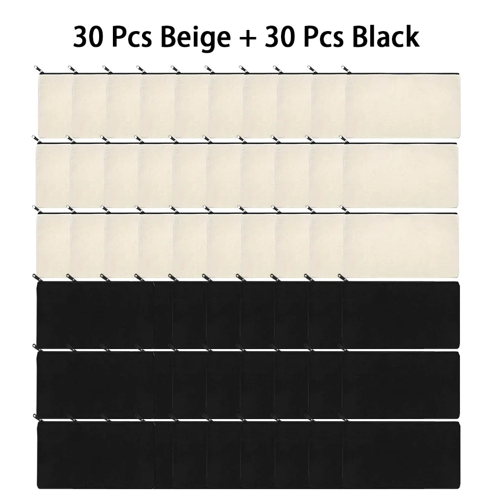 10/20/40/60PCS Canvas Zipper Bags Multifunctional Blank DIY Craft Pouches Pencil Bags Case Pouch For Home School Travel Qme 30 Black 30 Beige