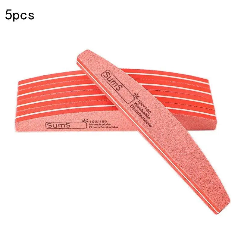 2 5 Professional Double-sided Nail File Block Colorful Sponge Polish