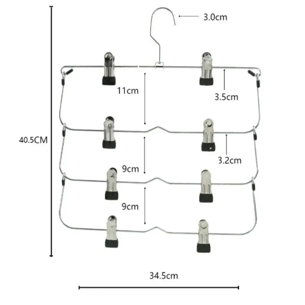 Multi-Functional Home Non-Slip Metal Pants Rack New Creative Stainless Steel Seamless Hanger Simple Storage Skirt Rack Qme