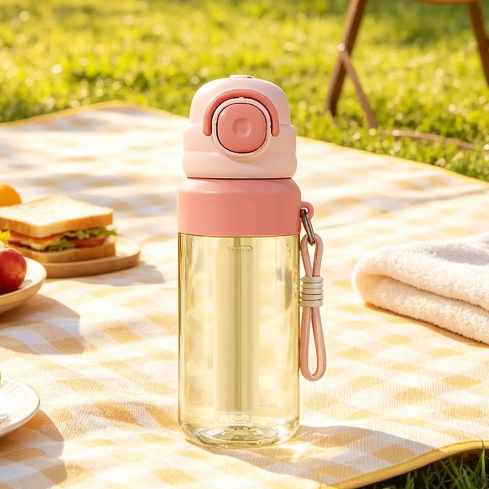 Sport Bottle Straw Spout Leak-Proof Drop-Resistant Drinkware Outdoor Bottle With Water Misting For Teens Students Men Fitness Qme