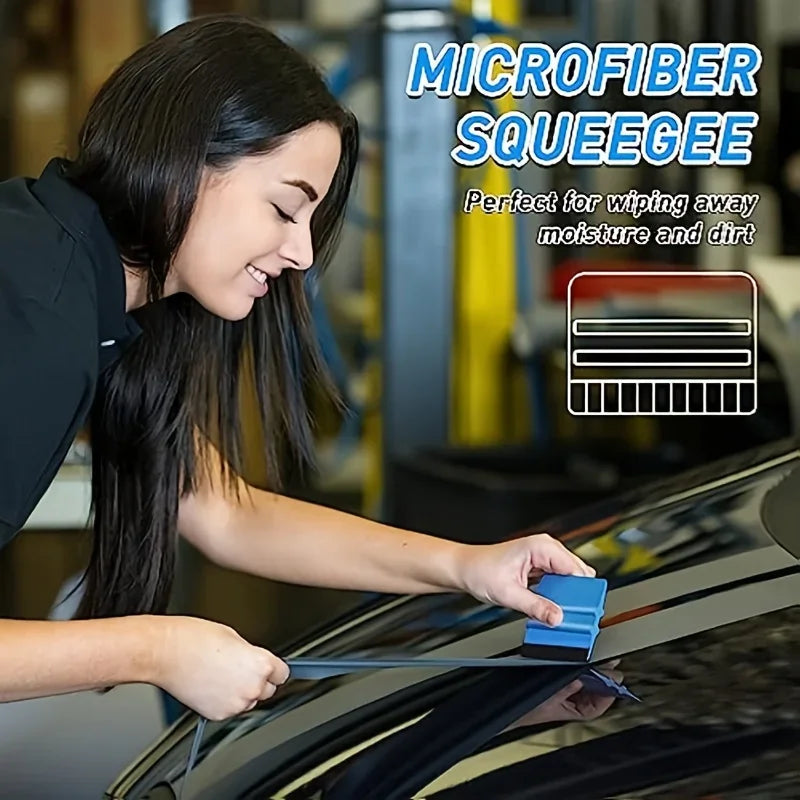 Professional Window Vehicle Wrap Film/Vehicle Wrap Tool Kit with Static Cling Ergonomic Tools,Easy Bubble-Free Installation Qme