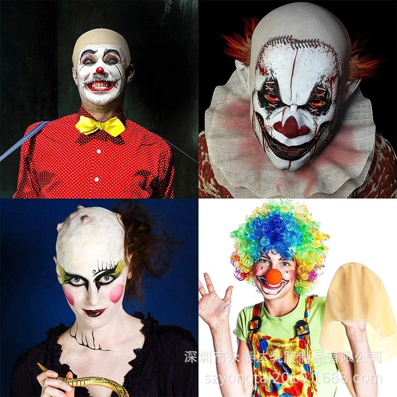 Funny Latex Skin Fake Bald Head Unisex Fancy Film Party Wig Cap Mask Qme
