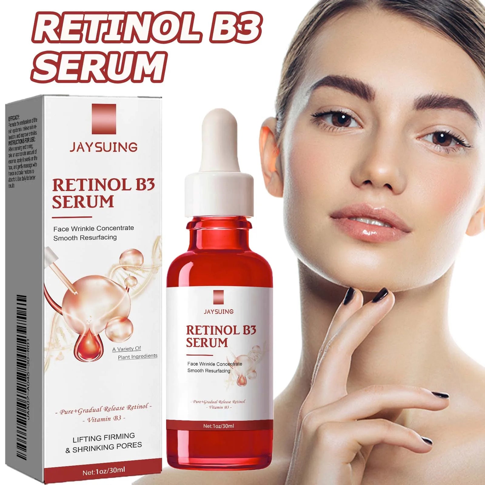 Retinol B3 Face Essence Deep Moisturizing Fade Fine Line Lifting Firming Repair Smooth Nourish Tighten Brighten Serum Skin Care Qme