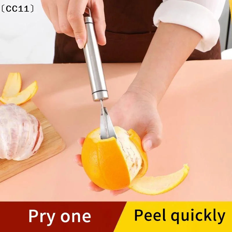 Stainless Steel Orange Peeler Citrus Tool Comfortable Handle Fruit Qme