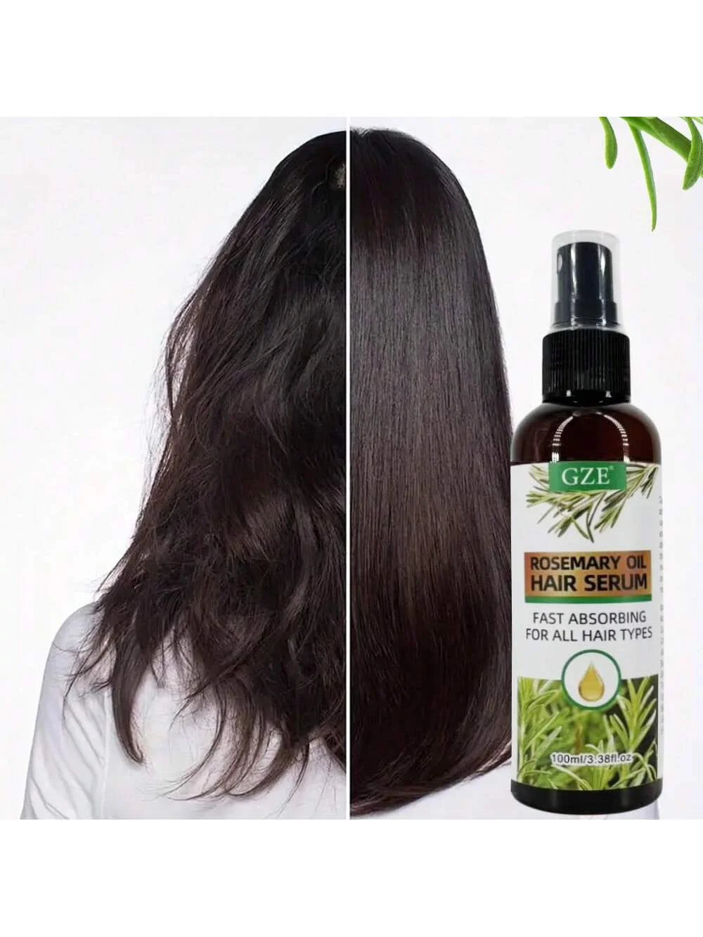GZE Rosemary Oil Hair Serum Mist Spray trong Hair Heat Protection Anti-Breakage For Dry And Damaged Hair Repair Split Ends Qme