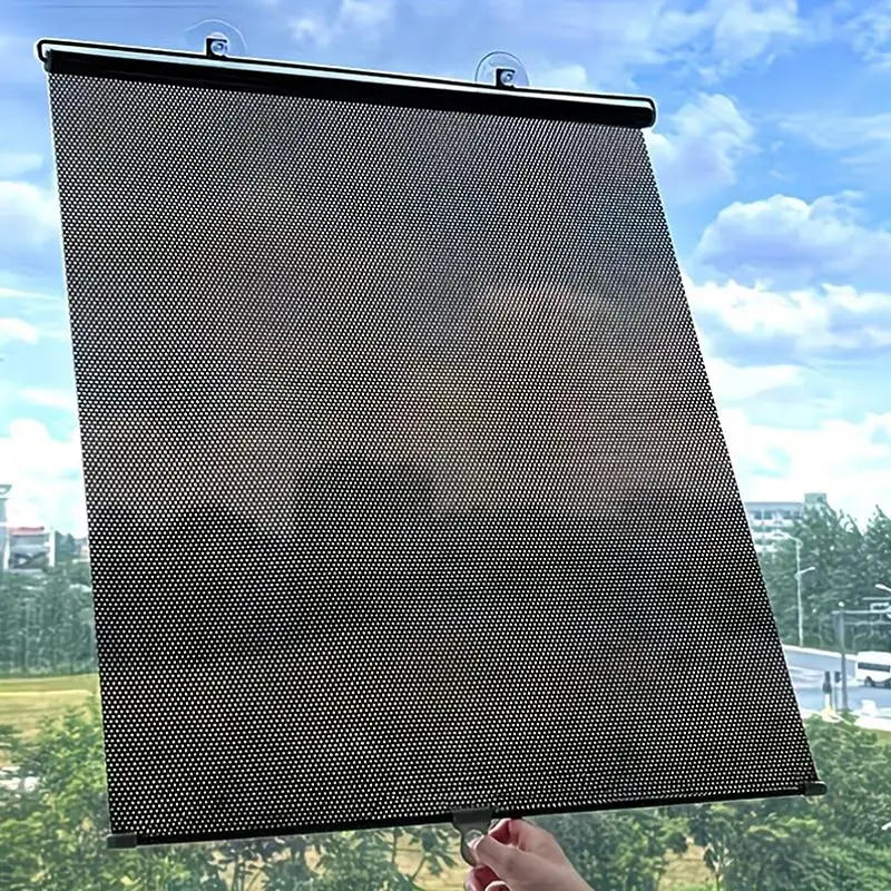 Portable Retractable Roller Shade With Suction Cups Sun Protection And Heat Insulation Perfect For Home Windows And Car Use Qme