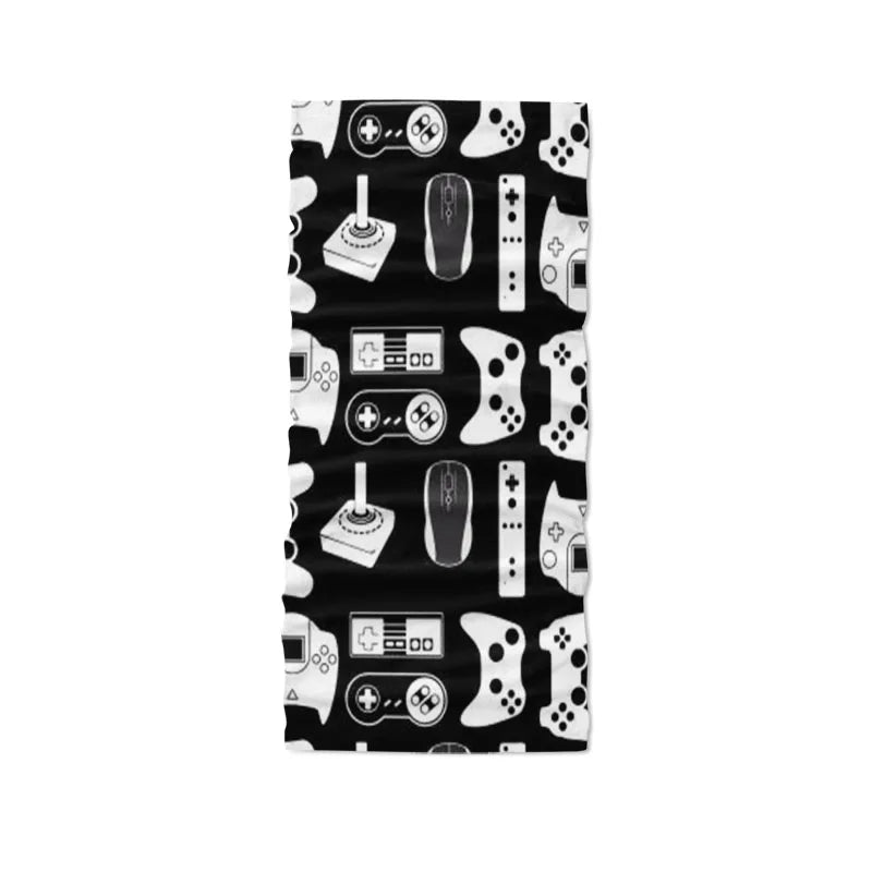 Funny Skull Pumpkin Musical Note Turban Scarf 3d Printing Female Neck Qme style5 One Size >8Y
