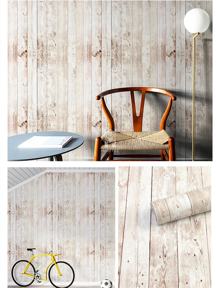 Blue Wood Vinyl Self Adhesive Wallpaper Living Room Bedroom Furniture Qme Vintage Grey Wood 6mx45cm