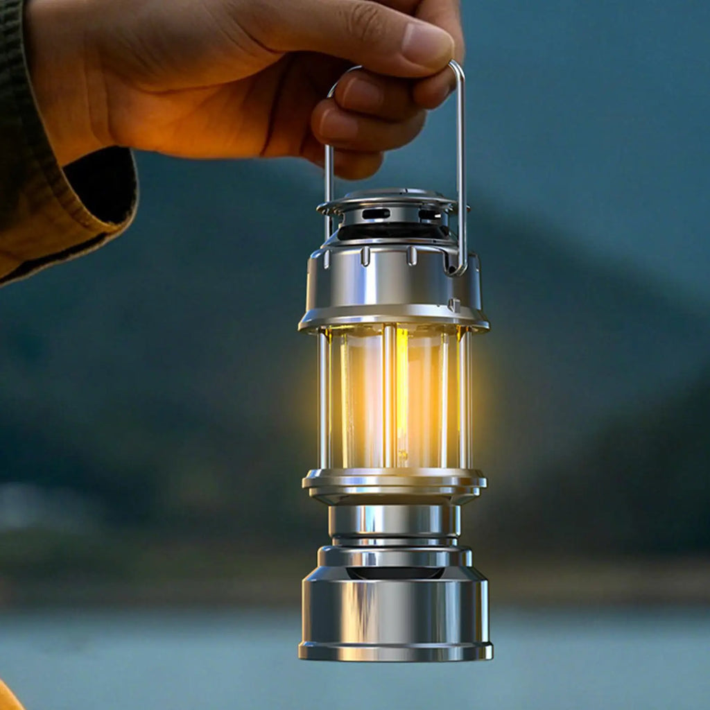 LED Lantern Rechargeable Stepless Dimming Vintage Waterproof Outdoor Qme
