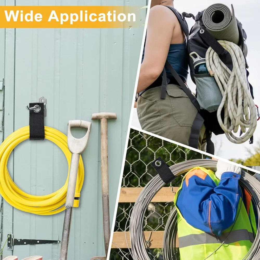 4PCS Heavy-Duty Hose Storage Straps Reusable Power Cord Management Nylon Heavy Cord Extension Cord Storage Organizer Straps Qme