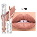 QIBEST Diamond Liquid Lipstick Moisturizing Long-Lasting Purple Sparkling Waterproof Lip Gloss Cosmetics Matte Glitter Lipstick Qme 07