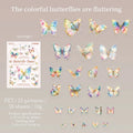 50pcs Butterfly Stickers pack Junk Journal Planner Collage Aesthetics Decoration Scrapbooking Supplies School Stationery Sticker Qme A