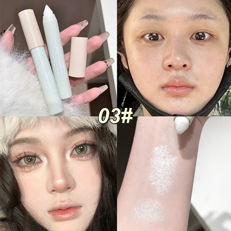 3D Contour Stick Highlighter Makeup Waterproof Long Lasting Stereo Qme 03