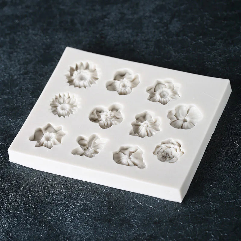 Sunflower Rose Flowers Shape Silicone Mold Cake DIY Decoration Qme