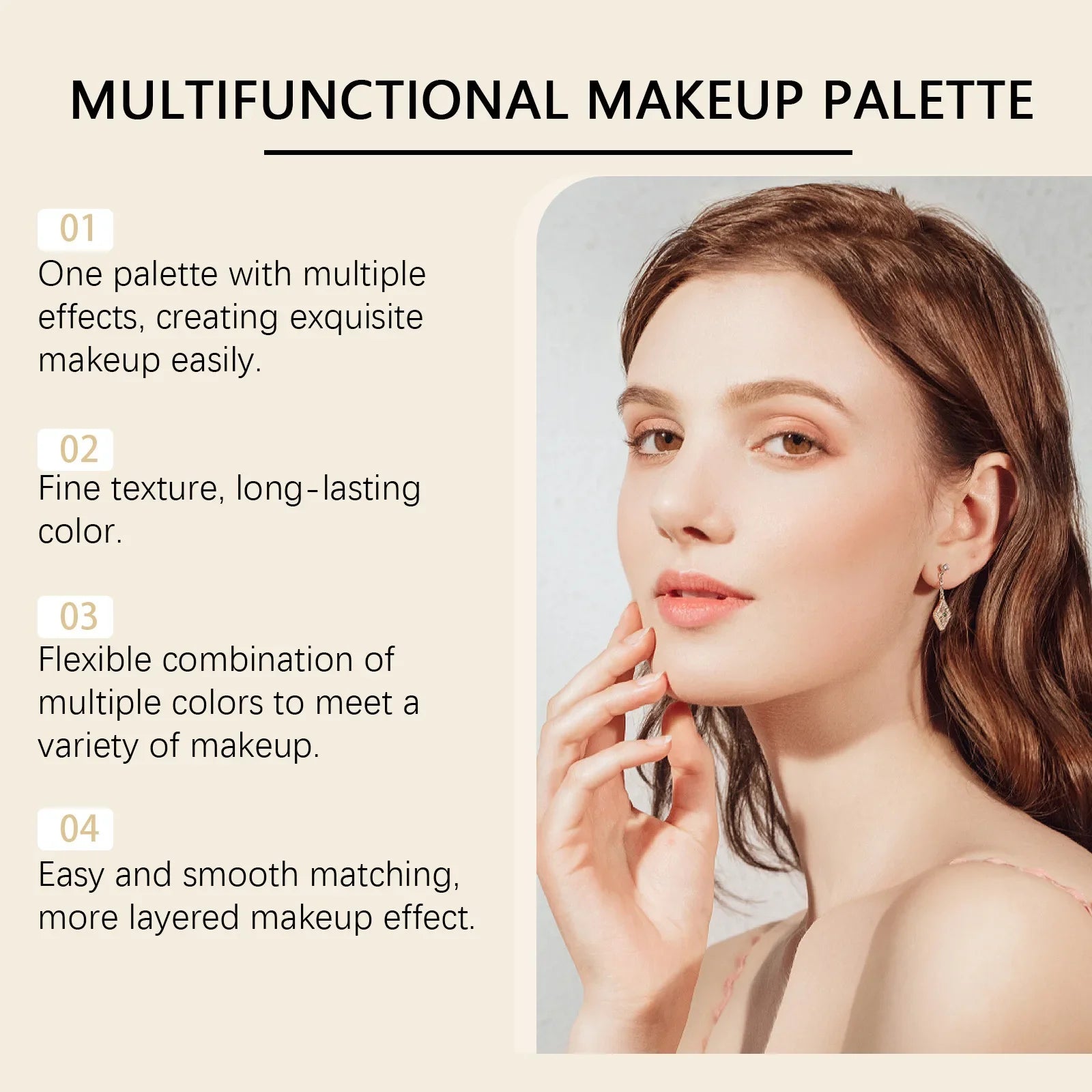 Multicolor Baked Powder Makeup Set Waterproof Brightening Setting Concealing Smudge Proof with 3 Pcs Brushes Valentine's Day Gif Qme