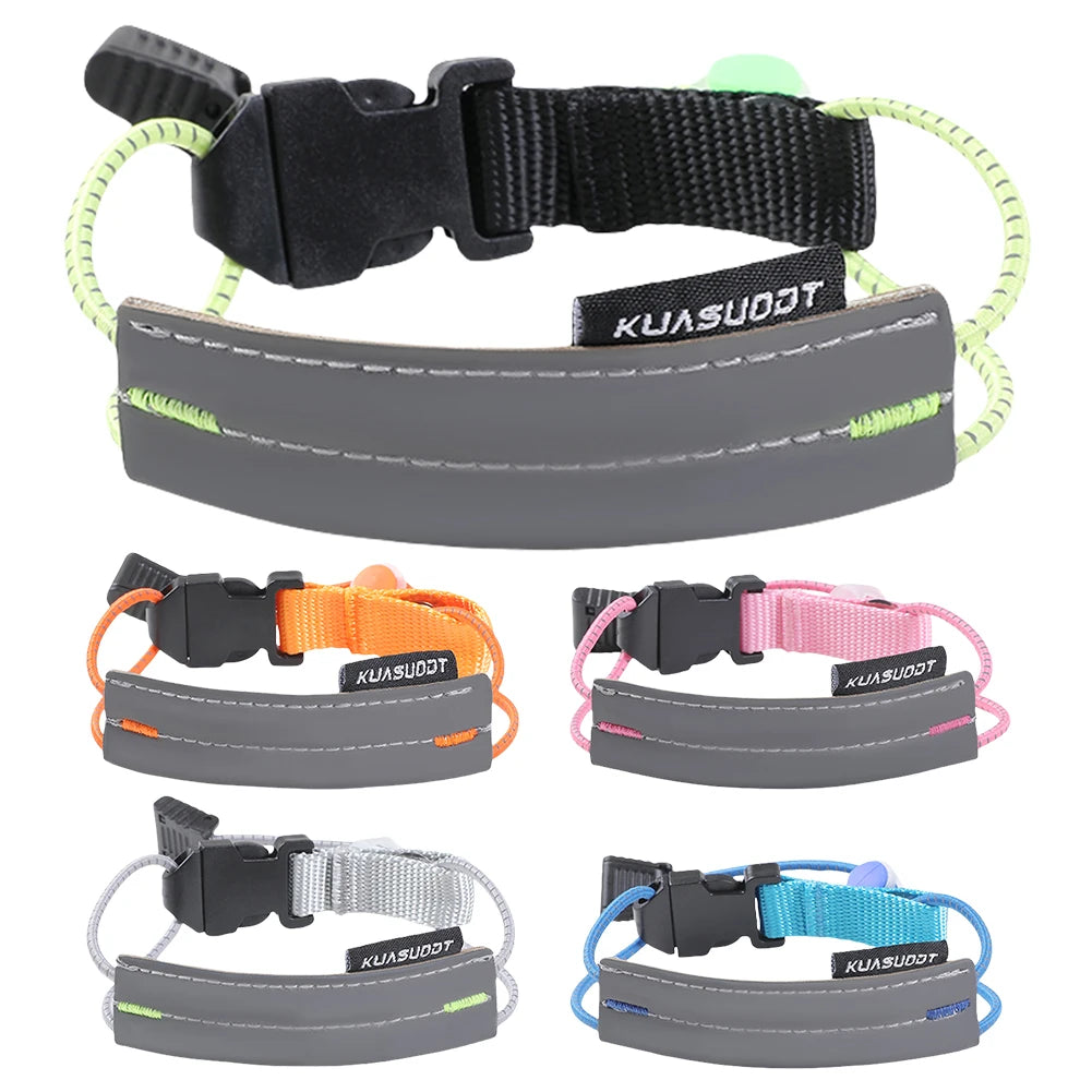 Reflective Cycling Pants Cuff Band High Visibility Trouser Leg Straps Adjustable Bicycle Trouser Bands for Outdoor Sports Qme