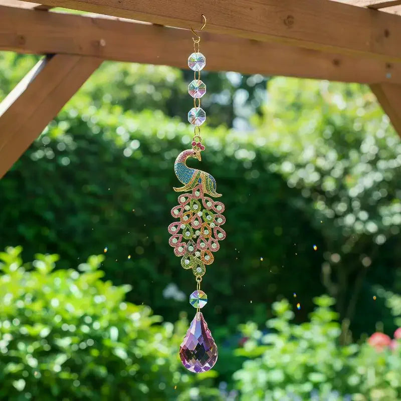 Crystal Glass Icicle Suncatcher Rainbow Prism Hanging Ornament Home Window Car Garden Decor Qme
