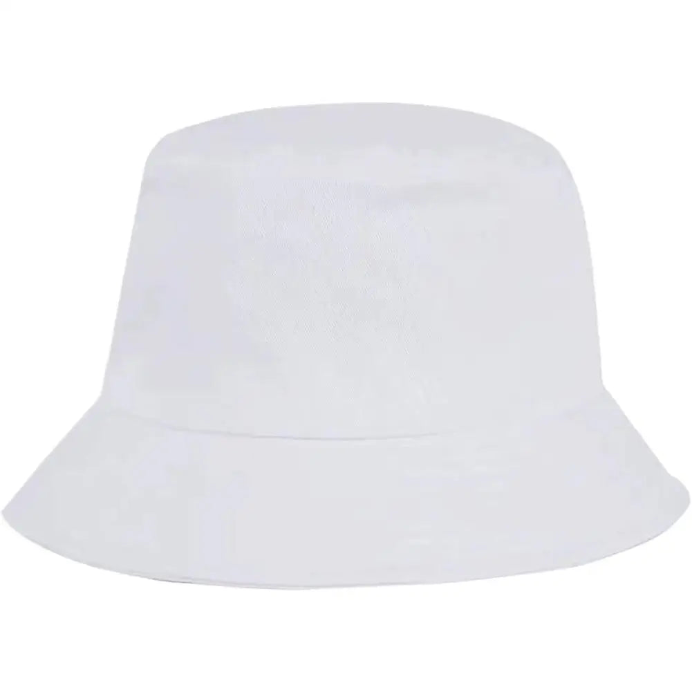 Fisherman Hat Solid Sun Bucket Hats Fot Men Women Anti-UV-Protection Qme White