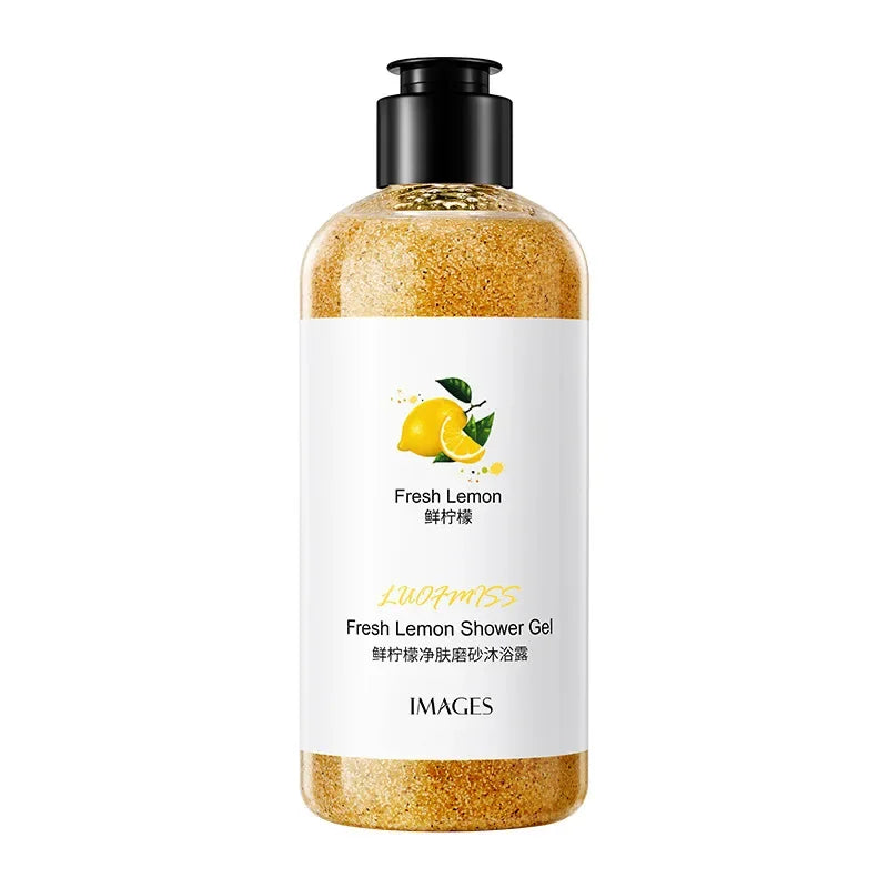 300ml Kiwi Scrub Perfume Shower Gel Deep Cleansing Fragrance Rejuvenating Exfoliating Body Wash Whitening Body Scrub Skin Scrubs Qme