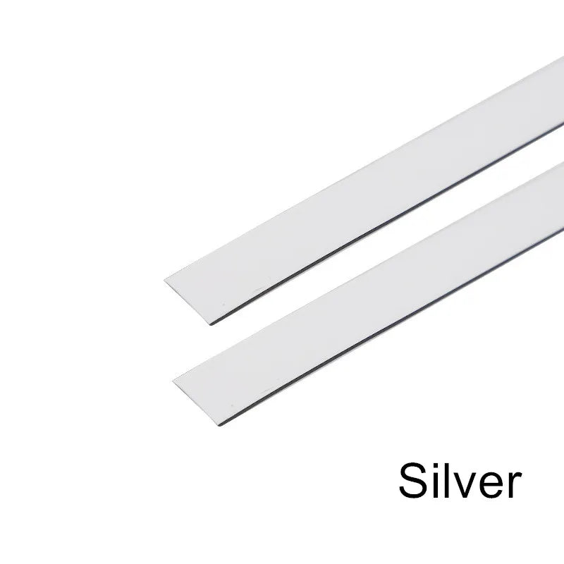 5M PVC Self-adhesive Waterproof Gold Tape Ceiling Background Wall Decoration Line Tile Gap Sticker Furniture Edge Banding Strip Qme Silver 5m 1.8cm