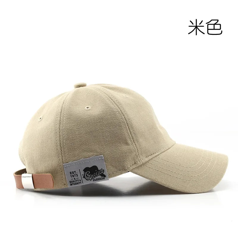 Summer Baseball Cap for Men Women Korean Streetwear Sun Hat Leather Buckle Hip Hop Snapback Caps Outdoor Trucker Hat Unisex Qme beige