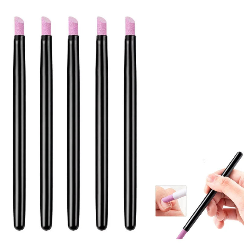 3pcs professional nail polishers, short nail files, exfoliating tools, quartz scrub pens for nails, nail tools Qme