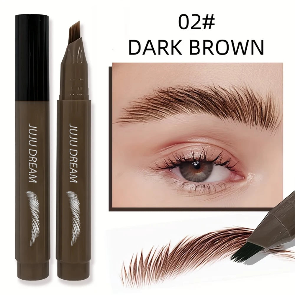 Waterproof Four-pronged Eyebrow Pencil Hair-like Smudge-proof Qme 02