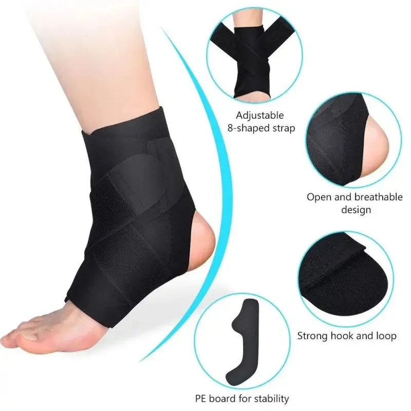 Breathable Ankle Brace Support Sleeve Adjustable Elastic Multi-sport Qme