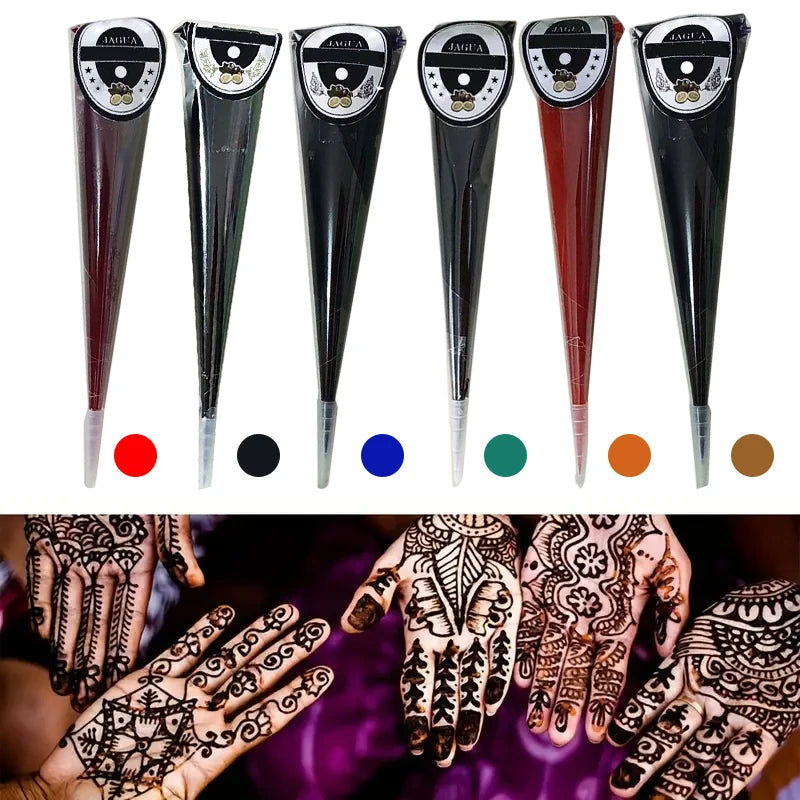 Henna Temporary Tattoo Non-toxic Cone Body Paint Brown Paste Qme