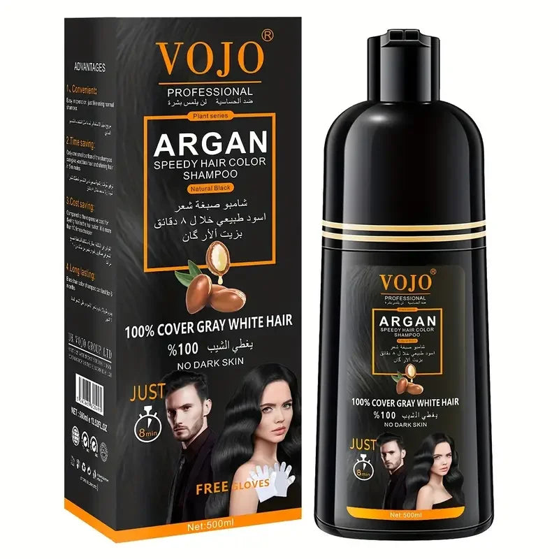 Unisex Adult Black Brown Hair Dye Shampoo Foam Plant-based Not Damage Qme Black