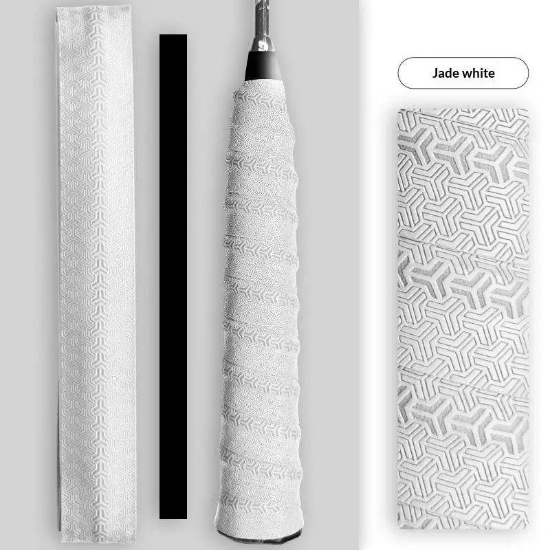 Badminton Hand Rubber Anti-slip Racket Grip Sport Overgrip Tape Qme White