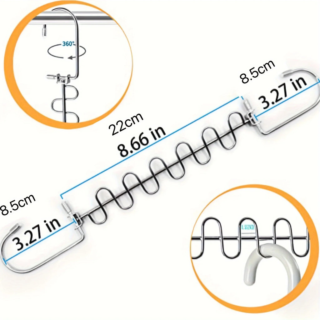 Maximize, Organize & Save Space: 2/4pcs Stainless Steel Cascading Hangers, 12 Slots - Perfect for Efficient Closet Organization Qme