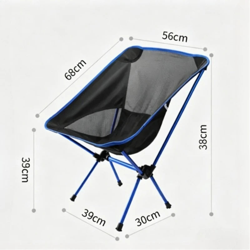 Outdoor moon chair, camping folding chair, portable leisure backrest chair, ultra-light aluminum alloy folding chair Comfortable Qme