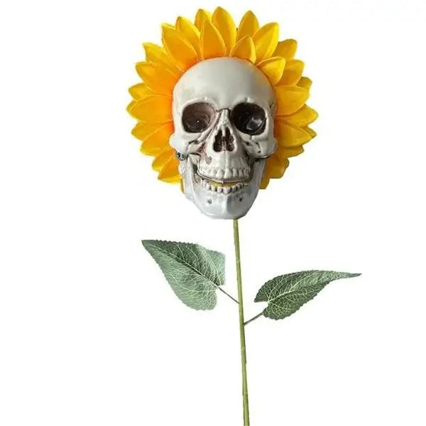Creepy Skull Sunflower Flowers Skull Festival Art Craft Garden Decoration Simulation Flower Ornaments Halloween Decorations Qme A