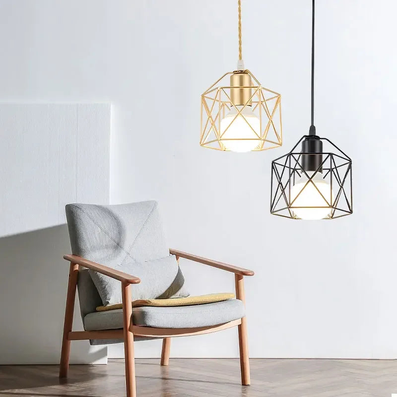 Industrial LED Pendant Lamps E27 Base Metal Hanging Lamps Chandelier Lights for Kitchen Island Cafe Stairway Hallway AC85-265V Qme