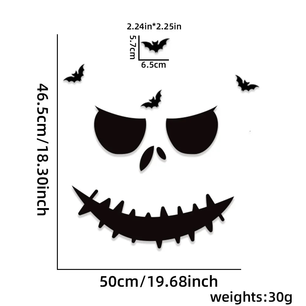 Halloween Decoration Skeleton Hand Pumpkin Door Sticker Ghost Festival Party Decor Scar Mouth Wall Sticker Happy Halloween Qme A