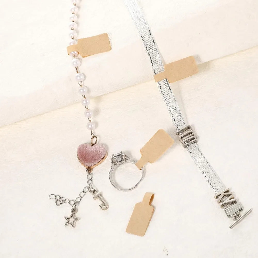 500pcs/Roll Multicolor Jewelry Price Tags Sticker DlY Self Adhesive Kraft Paper Labels for Necklace Bracelet Price Display Tool Qme