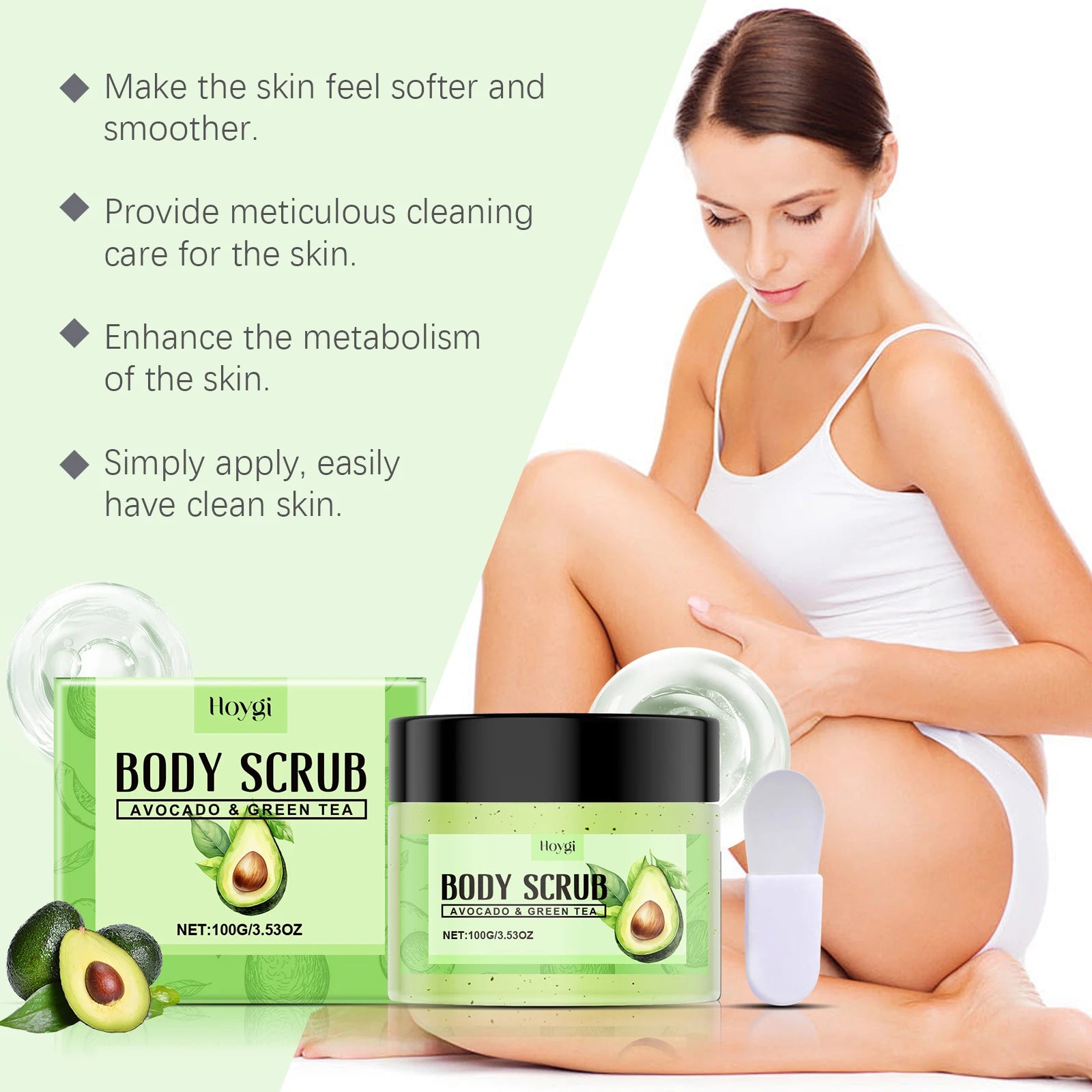 Matcha Body Scrub Gentle Exfoliating Cleansing Pores Effectively Removes Dirt Smooth Skin Nourishing Skin Scrub Nourishing Care Qme