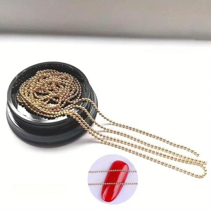 Alloy Colors O Shape Chain Ball Nail Art DIY Accessories Charm Qme