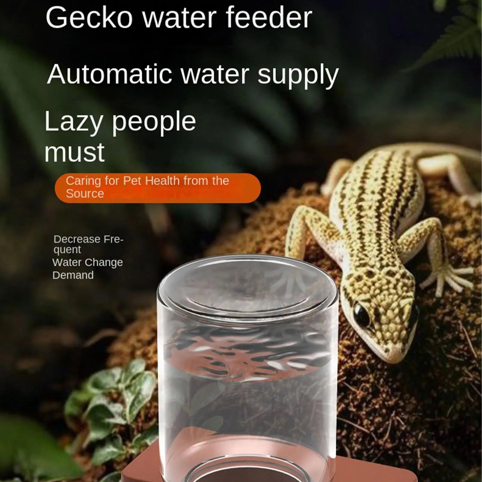 NEW Reptile Water Fountain Reptile Automatic Dish Tortoise Water Dish Gecko Drink Dispenser For Lizard Chameleon Snake Frog Qme