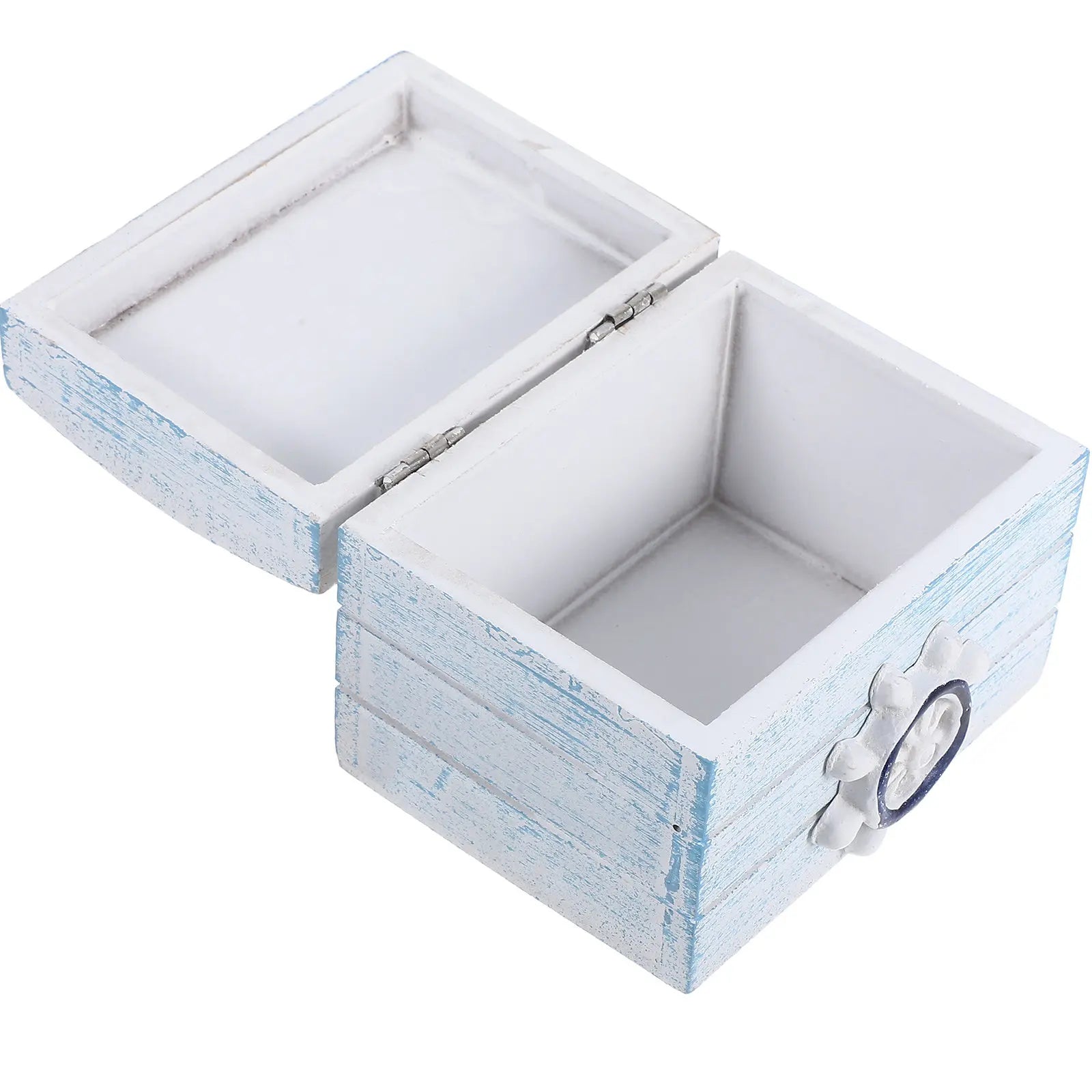 Ocean Style Wooden Box Handcrafted Chest Decorative Storage Jewelry Chest for Home Decor Coastal Wooden Box Qme