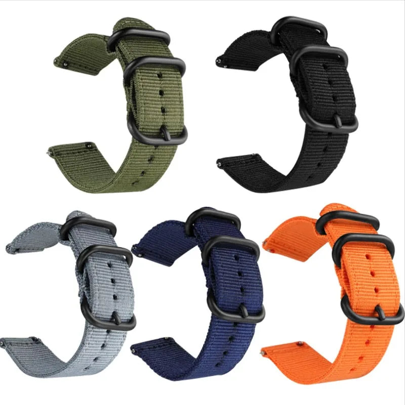 18mm 20mm 22mm 24mm Nylon Fabric Watch Bands Sport Strap For Samsung Galaxy Watch 3 Band Bands Amazfit GTR GTS Huawei GT2 Qme